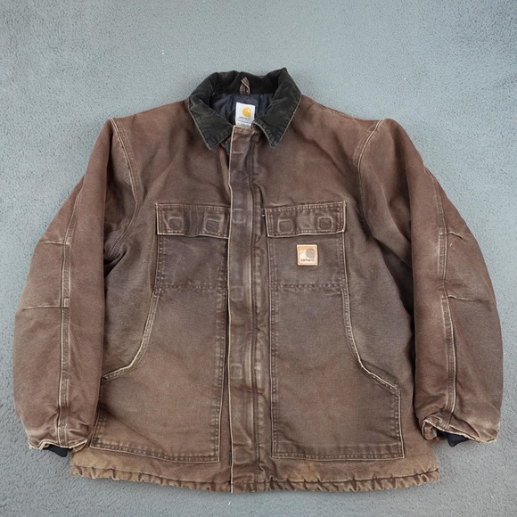 Carhartt Other - Carhartt Jacket Mens XL Brown C26DKB Quilted Lined Workwear Canvas Duck Coat